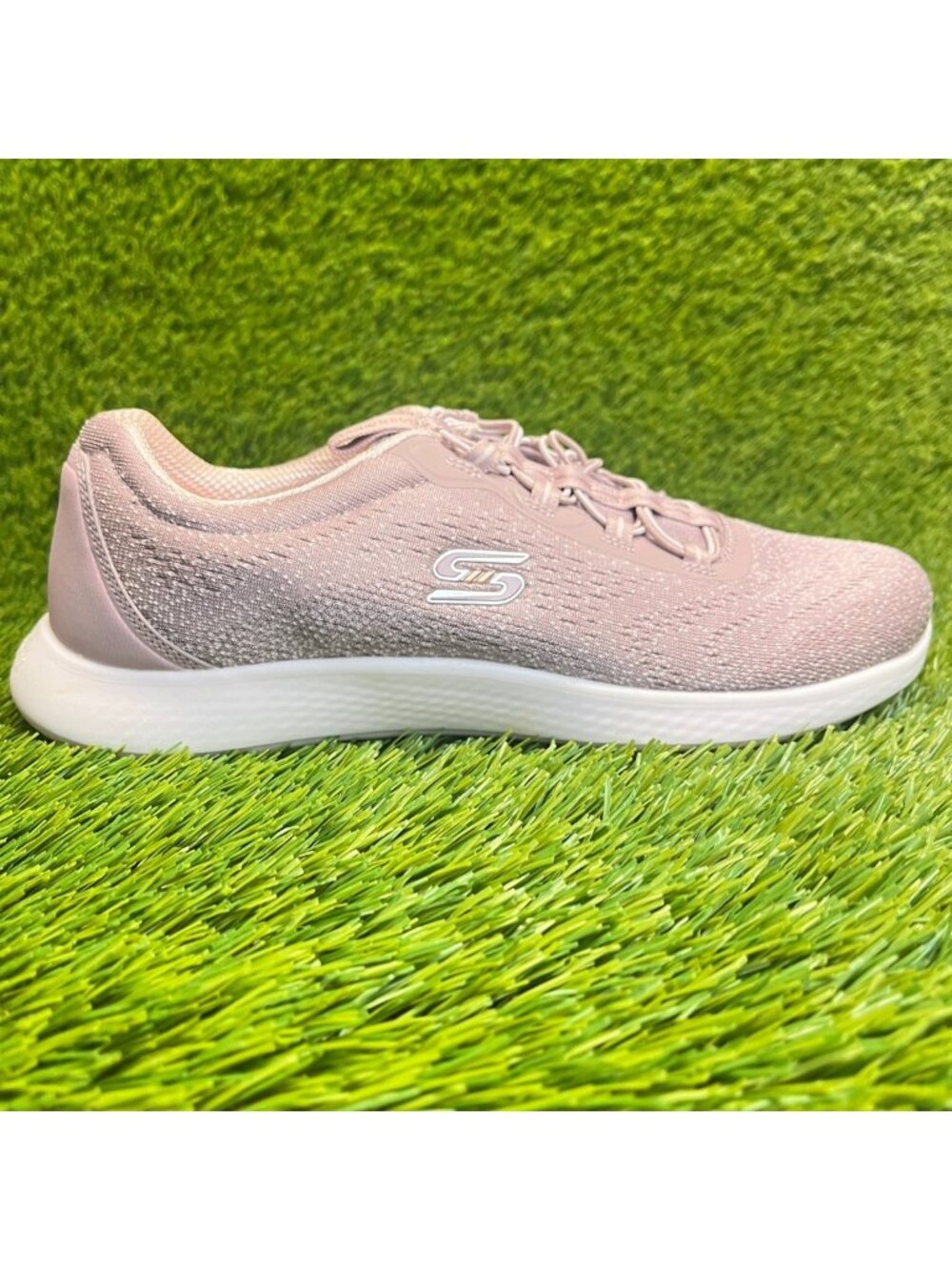 Skechers Vapor Foam Lite Womens Size 8 Pink White Athletic Slip-On Shoes Sneaker